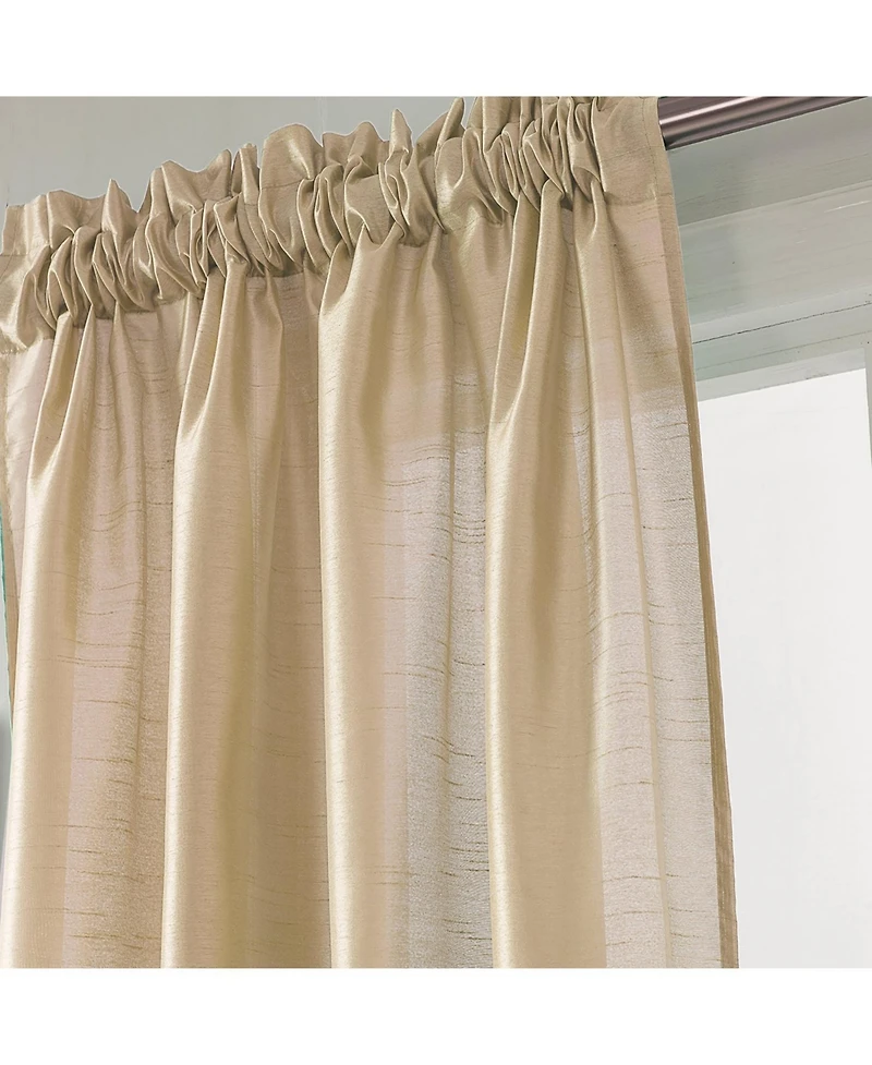 Rt Designers Collection 100% Polyester 82 Gsm Faux Silk Nikki Rod Pocket Curtain Panel