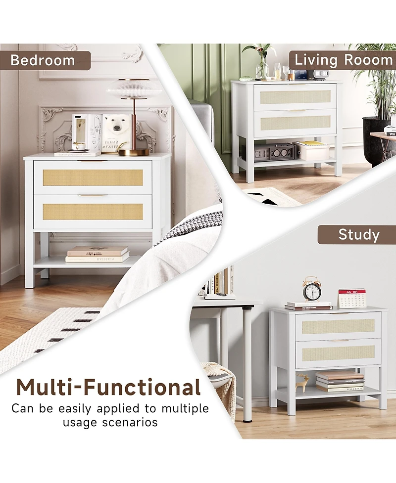 Rainsken Rattan Nightstand