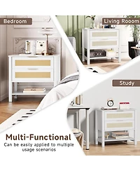 Rainsken Rattan Nightstand