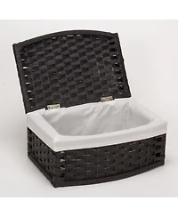 Household Essentials Woven Basket with Lid, Paper Rope Basket