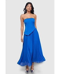 Warehouse Women's Bandeau Bodice Pleated Midi Dress