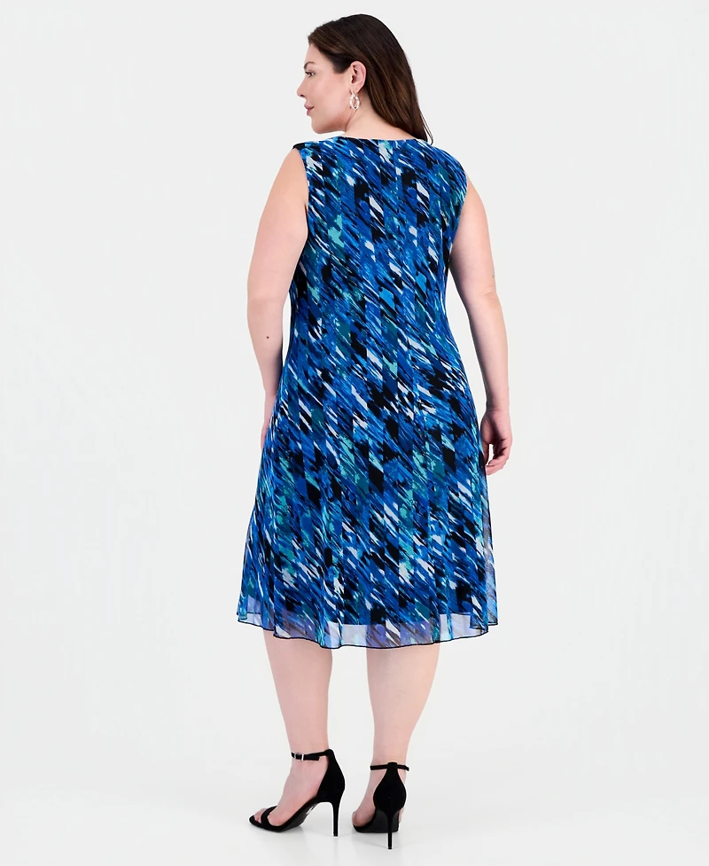 Connected Plus Round-Neck Sleeveless Dress