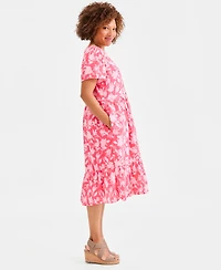 Style & Co Women's Printed Cotton Gauze Midi Dress, Macy's Exclusive