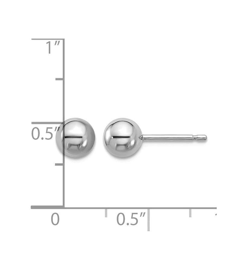 Curata Jewelry Solid 950 Platinum Classic Ball Stud Earrings