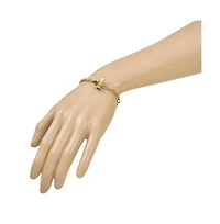 Curata Jewelry Solid 18k Yellow Gold Italian Paperclip Chain Sapphire Endcap Toggle Bracelet