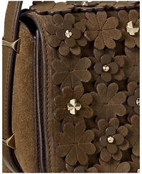 kate spade new york Liv Floral Embellished Suede Crossbody Bag