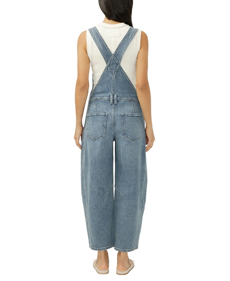 Silver Jeans Co. Women's Denim Barrel-Leg Overalls