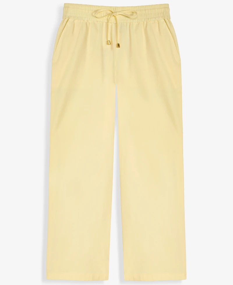 I.n.c. International Concepts Plus Solid Drawstring Wide-Leg Pants, Exclusively at Macy's