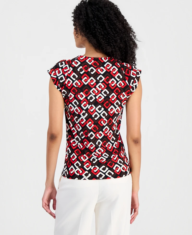 Anne Klein Women's Cap-Sleeve V-Neck Top