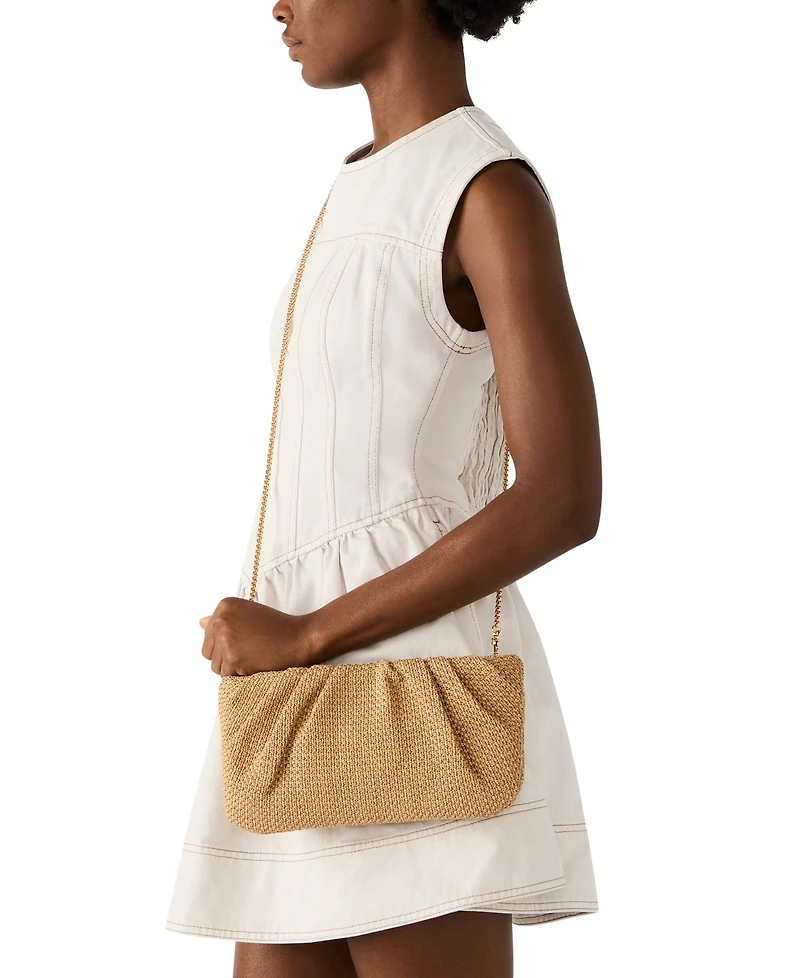 Steve Madden Bpalomaa Pleated Raffia Clutch