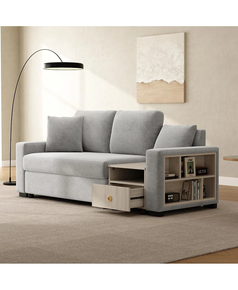 Streamdale Furniture Modern Sofa Couch 79.3" Modular Upholstered with Storage Armrest