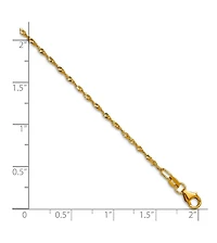 Curata Jewelry Solid 18k Yellow Gold Italian Diamond-Cut Singapore Chain Necklace