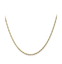 Curata Jewelry Solid 18k Yellow Gold Italian Diamond-Cut Singapore Chain Necklace