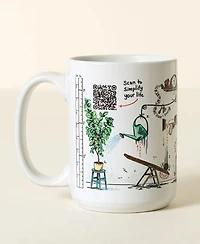 Uncommon Goods Daily Life Hack Interactive Qr Mug, 15 Oz.