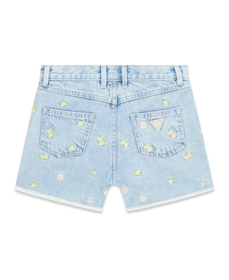 Guess Girls' 7-16 Denim Embroidered Shorts