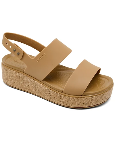 Crocs Women's Brooklyn Cork Low Wedge Sandals from Finish Line