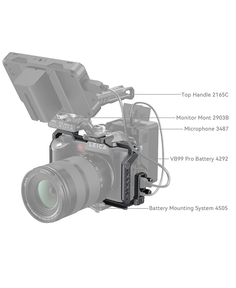 SmallRig Camera Cage with Cable Clamp for Leica SL3 and SL3-s