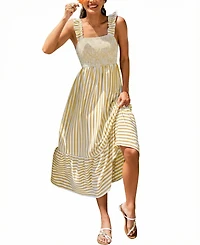 Cupshe Women's Honey Sun Striped Maxi Beach Dress