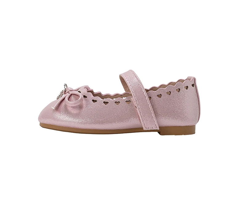 Bebe Toddler Girl's Flat with Bow and Hanging B Charm