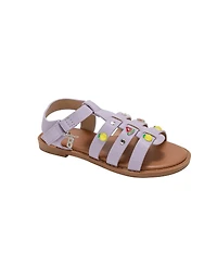 Bebe Girls Girl's Fashion Sandals – Comfy Dressy Shoes with Fruit Accents, Studs, and Hanging b Charm
