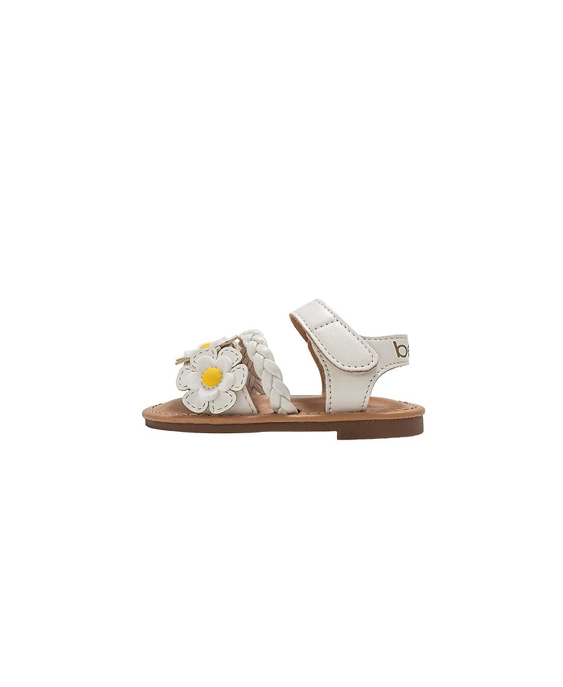 Bebe Big Girls Girl's Fashion Sandals – Dressy Shoes with Braided Detail and Flower Applique