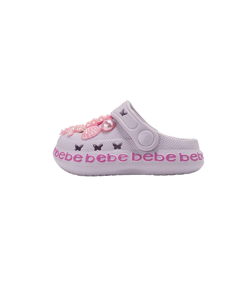 Bebe Little Girls Lightweight Eva Clogs - Slip On Comfy Shoes with Sea Life Charms