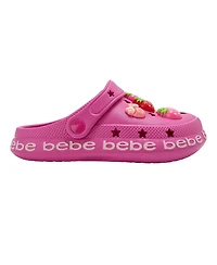 Bebe Little Girls Eva Lightweight Clogs - Slip On Comfy Shoes with Fruit Charms