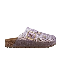 Bebe Girls Footbed Jelly Clogs - Easy Slip-On Design with Buckle and Charms