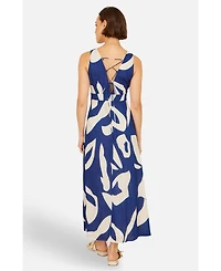 Yumi Women's Cotton Abstract Print Maxi Dress