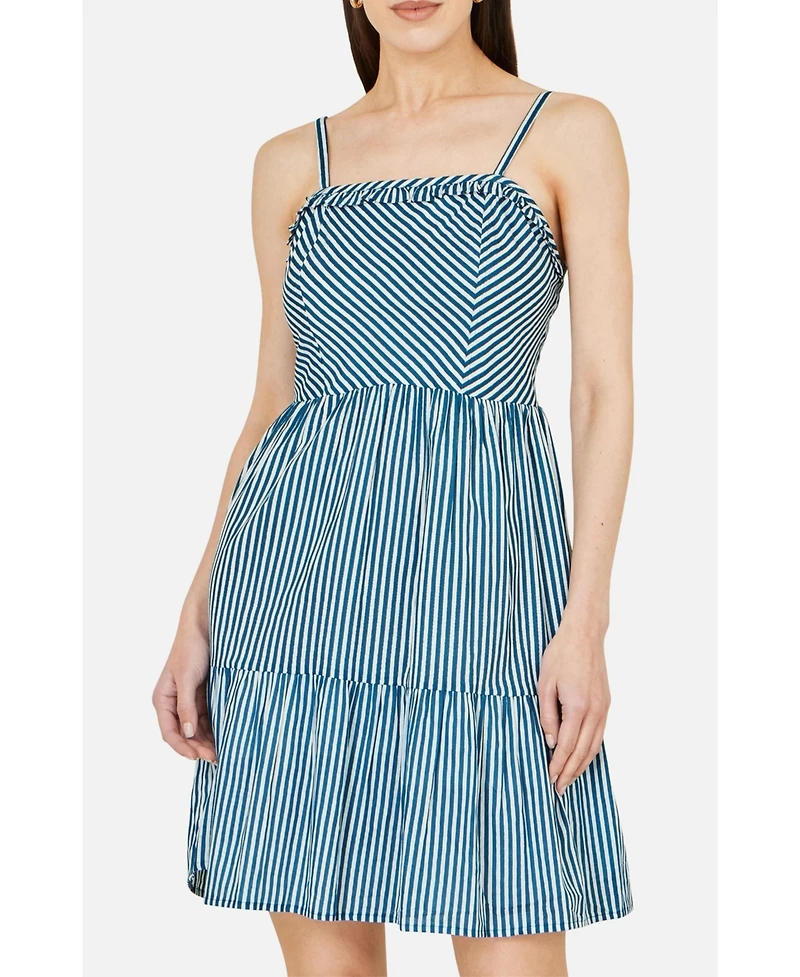 Yumi Women's Stripe Cotton Mini Sun Dress