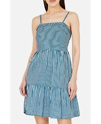 Yumi Women's Stripe Cotton Mini Sun Dress