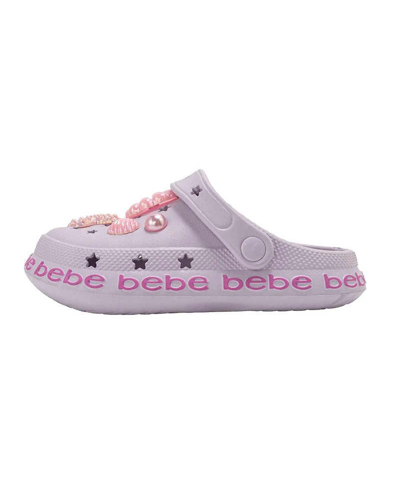 Bebe Big Girls Lightweight Eva Clogs Slip - On Comfy Shoes with Sea Life Charms