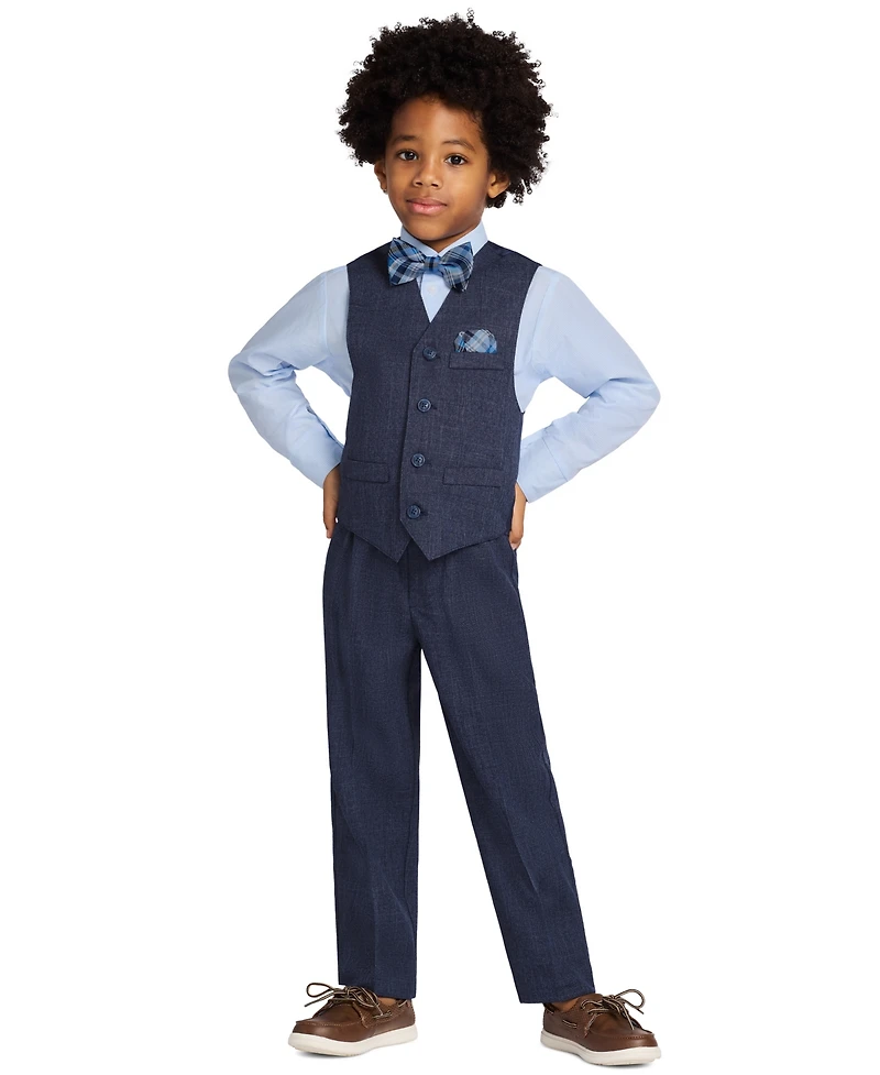 Nautica Toddler and Little Boys Striated Twill Vest Set