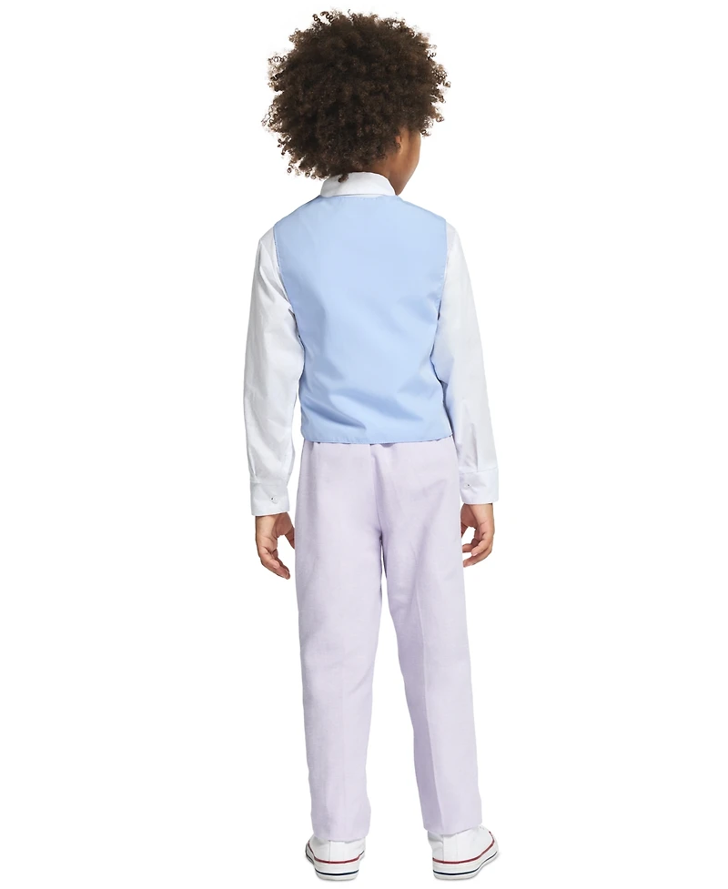 Nautica Boys' 2-7 Check Long-Sleeve Shirt, Vest, Necktie, Pocket Square & Pants, 5-Piece Set