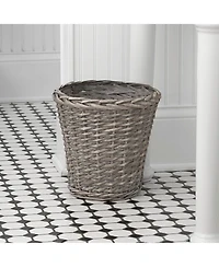 Household Essentials Wicker Waste Basket, Willow Weave Painted Includes Plastic Liner