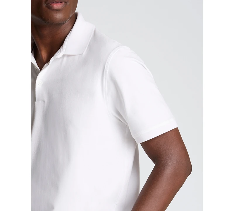 Kenneth Cole Men's Solid Button Placket Polo Shirt