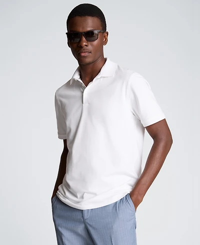 Kenneth Cole Men's Solid Button Placket Polo Shirt