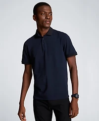 Kenneth Cole Men's Solid Button Placket Polo Shirt