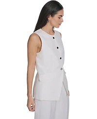 Calvin Klein Women's Button-Front Vest Jacket