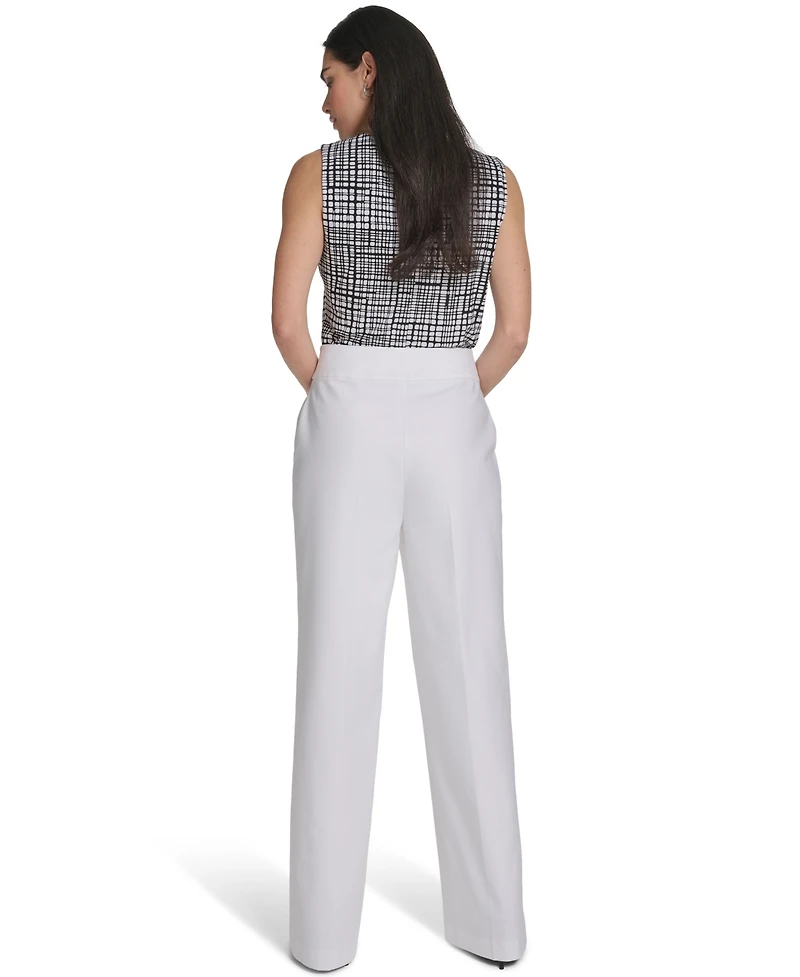 Calvin Klein Women's Mid-Rise Wide-Leg Pants