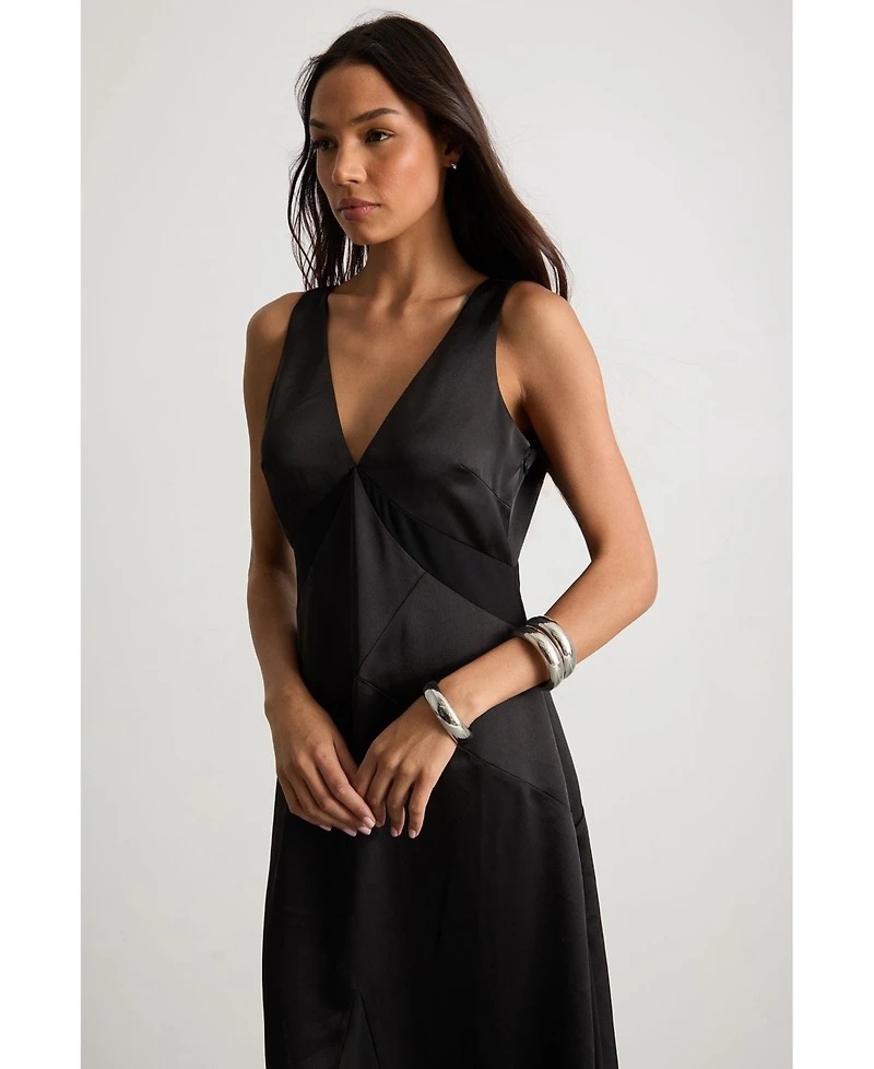 Warehouse Women's Satin And Chiffon Mix Midaxi Dress