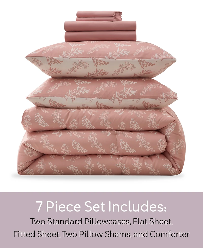 Nestl Luxury Soft Botanical Design -Pc. Comforter Set