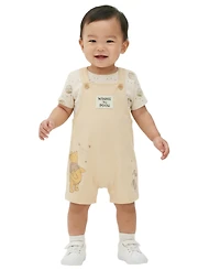 Disney Baby Boys' Short-Sleeve T-Shirt and Shortall, 2-Piece Set