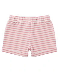 Disney Baby Girls' Short-Sleeve T-Shirt and Striped Shorts, 2-Piece Set