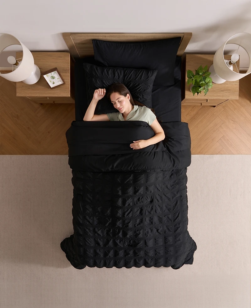 Nestl Luxury Soft Seersucker Design 5-Pc. Comforter Set, Twin/Twin Xl