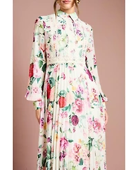 Coast Women's Pleated Lace Trim Midi Dress