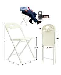 Clihome 4-Pack Stainless Steel Folding Chairs - Heavy-Duty 800lb Capacity, Stackable & Waterproof