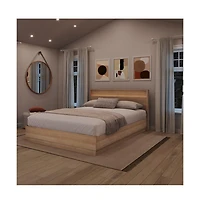 Nexera Harlow Slatted Bedframe and Headboard with Integrated Light