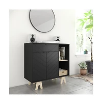 Nexera Sideboard Storage Unit With Accent Door And Double Shelf