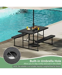 Picnic Table Bench Set for 2-4 People Outdoor Rectangular Camping Dining